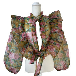 Coquette‎ Castle Core Festival Fairy Core Whimsigoth Holiday Sheer Top Sz M New